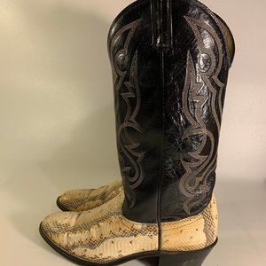 Men's python snakeskin handcrafting boots 9.5